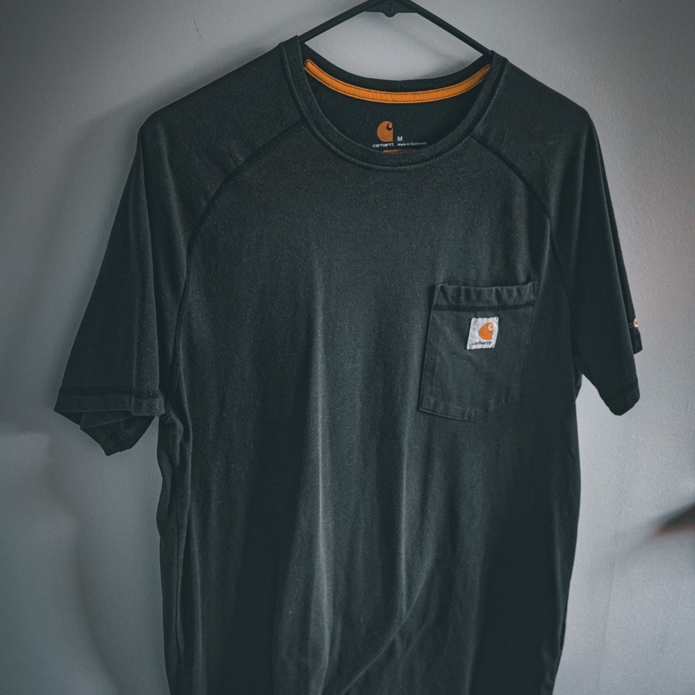 Faded Carhartt Black Pocket Tee Upcycled Wornwear